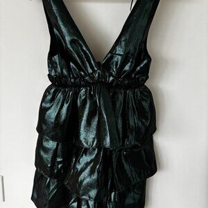Zara Green Metallic Dress sz XS